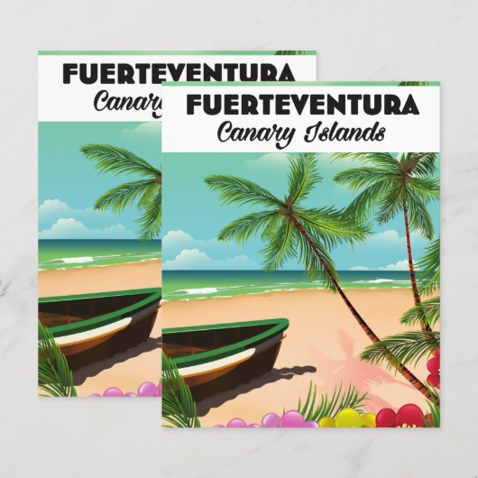 Fuerteventura Canary Islands Holiday briefkaart. (Voorkant / Achterkant)