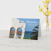 Fuerteventura Kust Reis Kunst Kaart (Gele Bloem)