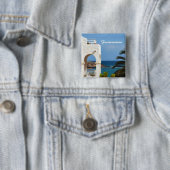 Fuerteventura Kust Reis Kunst Vierkante Button 5,1 Cm (In situ)