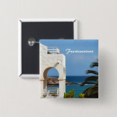 Fuerteventura Kust Reis Kunst Vierkante Button 5,1 Cm (Voorkant /achterkant)