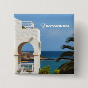 Fuerteventura Kust Reis Kunst Vierkante Button 5,1 Cm