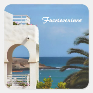 Fuerteventura Kust Reis Kunst Vierkante Sticker