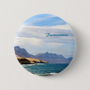Fuerteventura Oceaan Kust Reis Kunst Ronde Button 5,7 Cm