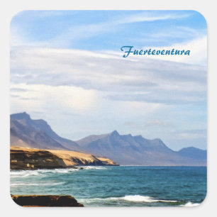 Fuerteventura Oceaan Kust Reis Kunst Vierkante Sticker