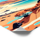 Fuerteventura Spanje vintage reisillustratie Poster (Hoek)