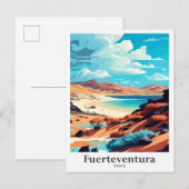 Fuerteventura Spanje Vintage Travel Illustratie Briefkaart (Voorkant / Achterkant)