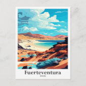 Fuerteventura Spanje Vintage Travel Illustratie Briefkaart (Voorkant)