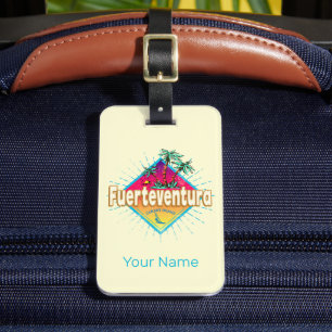 Fuerteventura Surfer Canarische Eilanden Vintage Bagagelabel