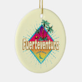 Fuerteventura Surfer Canarische Eilanden Vintage Keramisch Ornament (Rechts)