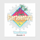 Fuerteventura Surfer Canarische Eilanden Vintage Sticker (Vel)