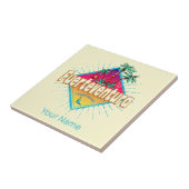 Fuerteventura Surfer Canarische Eilanden Vintage Tegeltje (Zijkant)