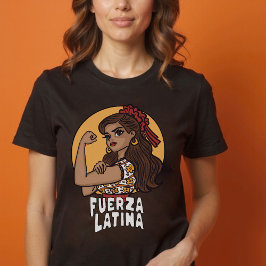 Fuerza latina handgetekend Spaans shirt voor haar