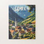 Fugen Oostenrijk Illustratie Reizen Art Vintage Legpuzzel<br><div class="desc">Fugen retro vector reisontwerp. Fügen,  een pittoresk dorpje in het Zillertal van Oostenrijk,  is het hele jaar door een bestemming die bekend staat om skiën,  wandelen en thermale baden.</div>