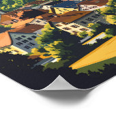 Fugen Oostenrijk Illustratie Reizen Art Vintage Poster (Hoek)