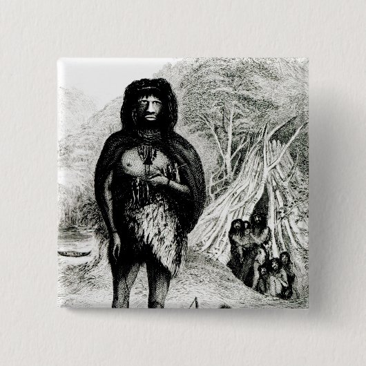 Fugiaans Man Vierkante Button 5,1 Cm (Voorkant)