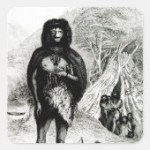 Fugiaans Man Vierkante Sticker (Voorkant)