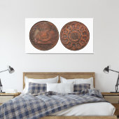 Fugio Cent Bemoei je met je bedrijf voor en achter Canvas Afdruk (Insitu (Slaapkamer))