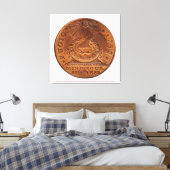 Fugio Cent denkt aan je zakelijke koper Penny Canvas Afdruk (Insitu (Slaapkamer))
