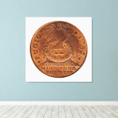 Fugio Cent denkt aan je zakelijke koper Penny Canvas Afdruk (Insitu (Houten vloer))