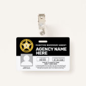 FUGITIVE RECOVERY AGENT BADGE (Achterkant met clip)