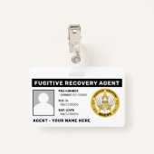 FUGITIVE RECOVERY AGENT Badge (Achterkant met clip)