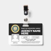 FUGITIVE RECOVERY AGENT BADGE (Voorzijde met clip)