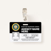 FUGITIVE RECOVERY AGENT BADGE (Achterkant met clip)