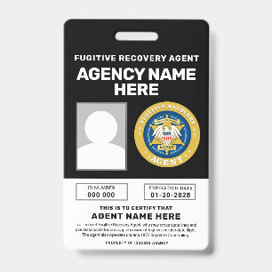 FUGITIVE RECOVERY AGENT BADGE