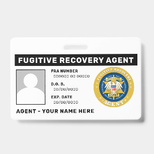 FUGITIVE RECOVERY AGENT Badge