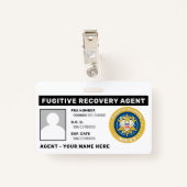 FUGITIVE RECOVERY AGENT Badge (Achterkant met clip)