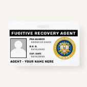 FUGITIVE RECOVERY AGENT Badge (Achterkant)