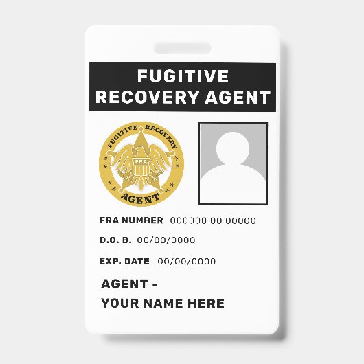 FUGITIVE RECOVERY AGENT Badge (Voorzijde)