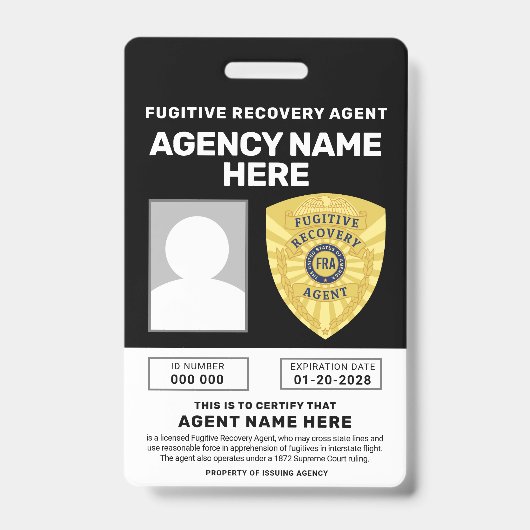 FUGITIVE RECOVERY AGENT BADGE (Voorzijde)