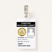 FUGITIVE RECOVERY AGENT Badge (Achterkant met clip)