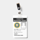 FUGITIVE RECOVERY AGENT Badge (Voorkant met clip)