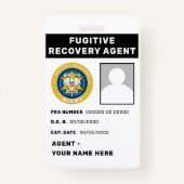 FUGITIVE RECOVERY AGENT Badge (Achterkant)