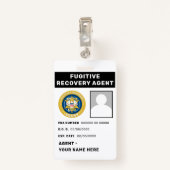FUGITIVE RECOVERY AGENT Badge (Achterkant met clip)