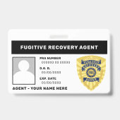 FUGITIVE RECOVERY AGENT BADGE (Achterkant)