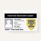 FUGITIVE RECOVERY AGENT BADGE (Achterkant)