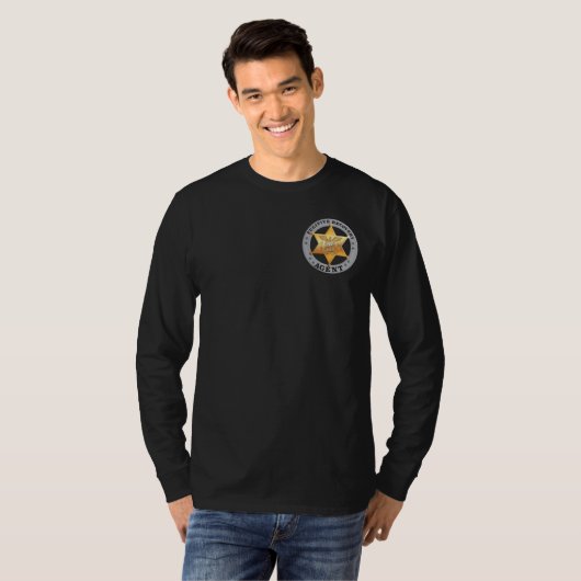 FUGITIVE RECOVERY AGENT BADGE Long Meve T-Shirt (Voorkant volledig)