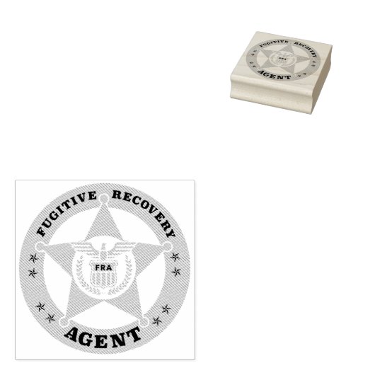 FUGITIVE RECOVERY AGENT BADGE RUBBERSTEMPEL (Gestempeld)