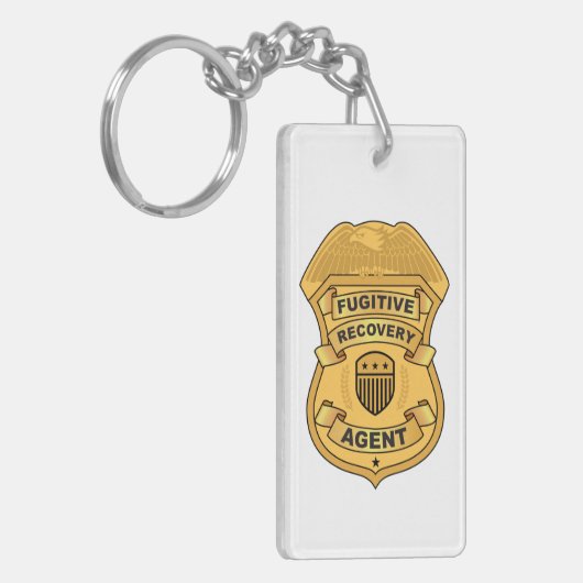 FUGITIVE RECOVERY AGENT BADGE SLEUTELHANGER (Voorkant Links)