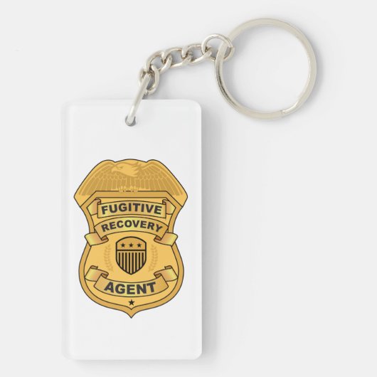 FUGITIVE RECOVERY AGENT BADGE SLEUTELHANGER (achterkant)