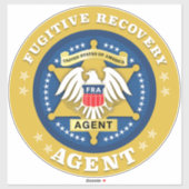 FUGITIVE RECOVERY AGENT BADGE STICKER (Vel)