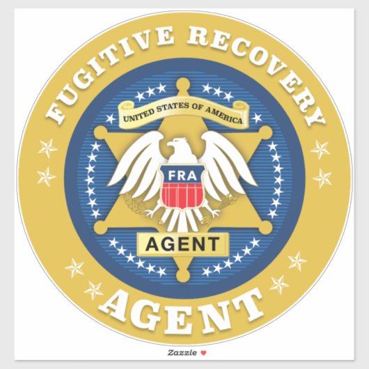 FUGITIVE RECOVERY AGENT BADGE STICKER (Vel)