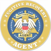 FUGITIVE RECOVERY AGENT BADGE STICKER (Voorkant)