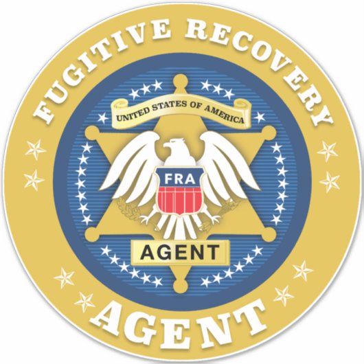 FUGITIVE RECOVERY AGENT BADGE STICKER (Voorkant)
