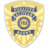 FUGITIVE RECOVERY AGENT BADGE STICKER (Voorkant)
