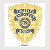 FUGITIVE RECOVERY AGENT BADGE STICKER (Vel)