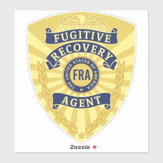 FUGITIVE RECOVERY AGENT BADGE STICKER (Vel)